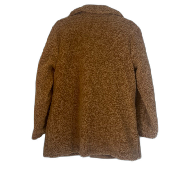 Pink Platinum Brown Fleece Teddy Jacket Lined Boho Casual Neutral Size Medium - Picture 10 of 11